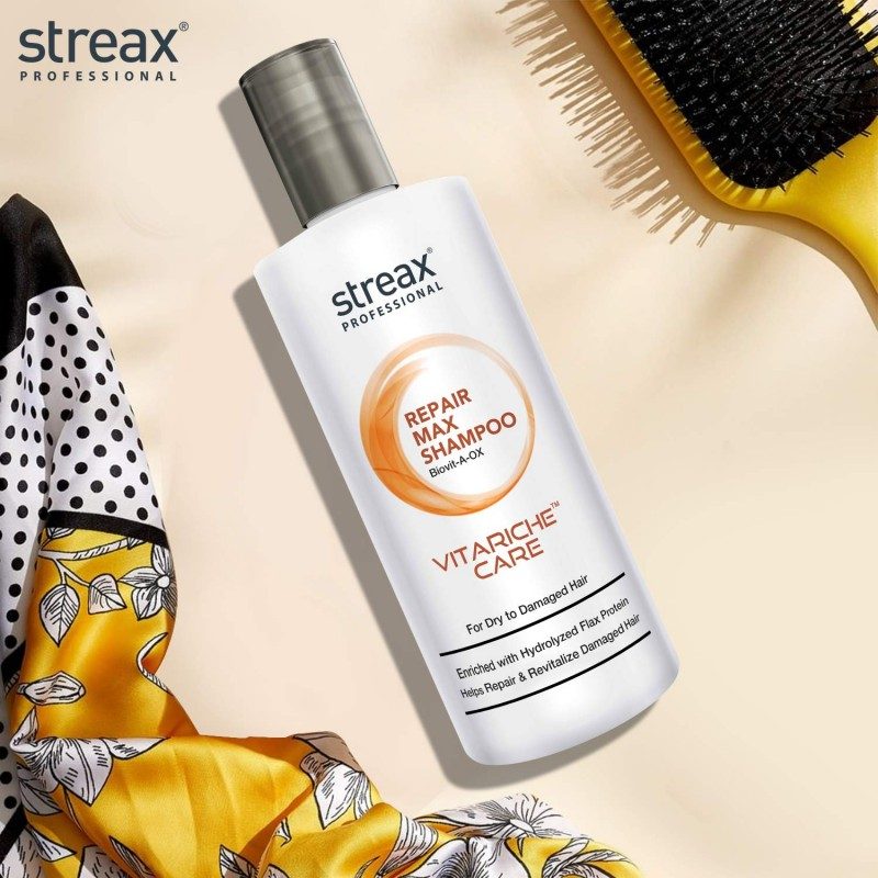 Streax Professionals Vitariche Care Repair Max Shampoo for Dry to Damaged Hair 300ml